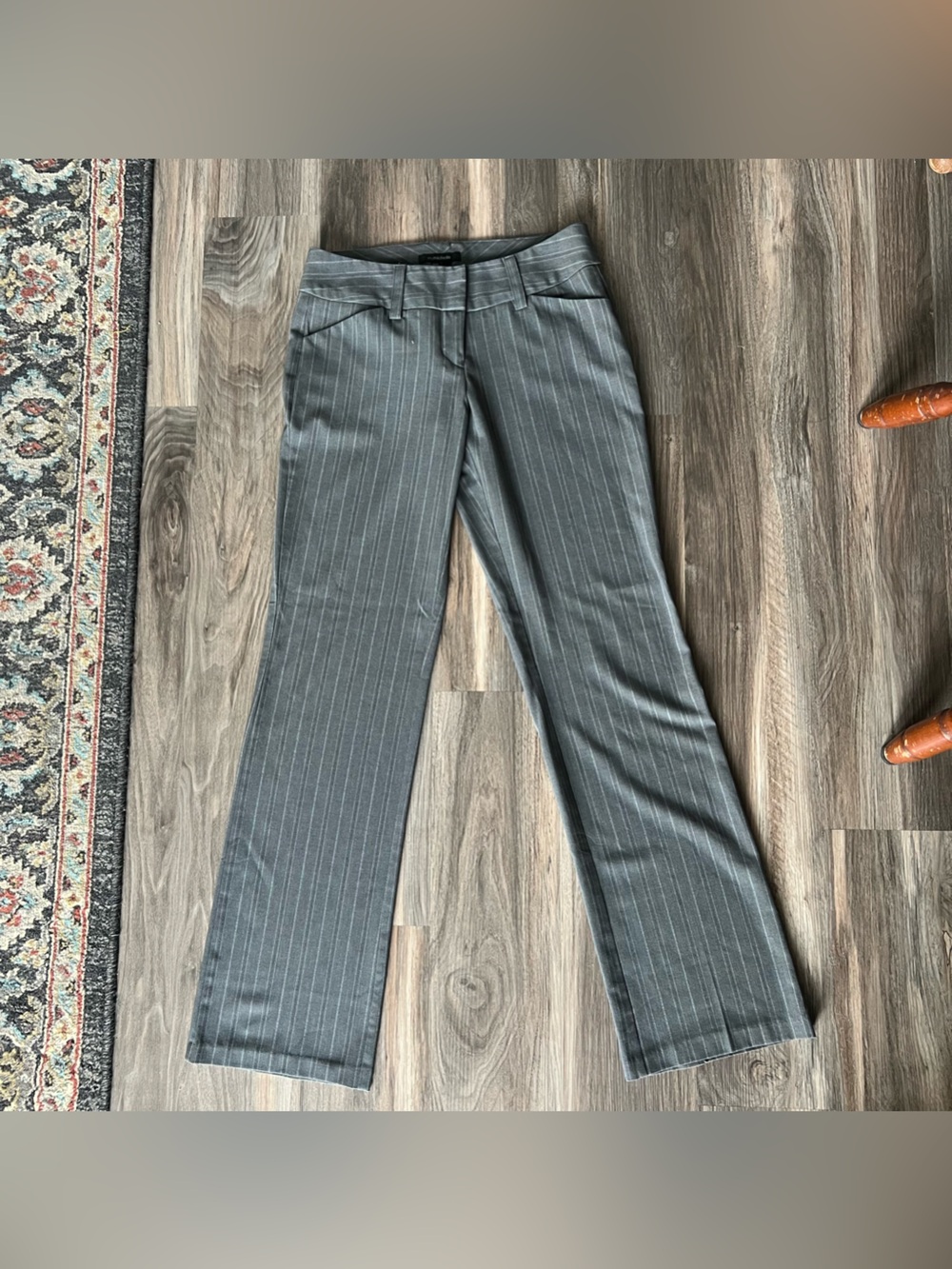 My Michelle Gray Pinstripe Women's Dress Pants